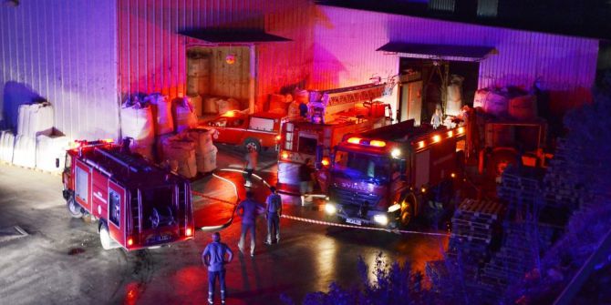 Milas’ta Yem Fabrikasında Yangın