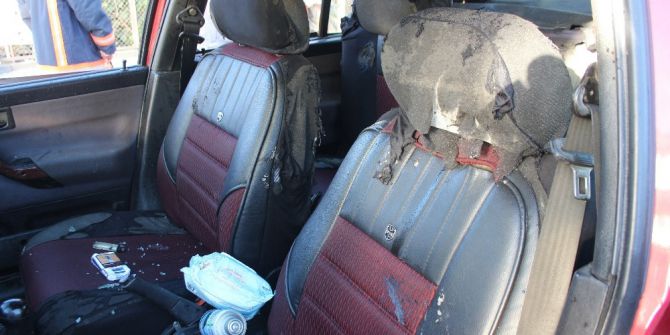 İçinde Çakmak Çakılan Lpg’li Araç Alev Aldı: 1 Yaralı