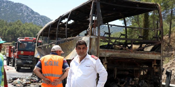 Yolcu Otobüsünde Yangın