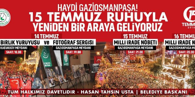 15 Temmuz’un Yıldönümünde Gaziosmanpaşa Tek Yürek