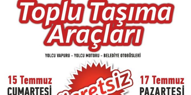 Kocaeli’de Ulaşım 17 Temmuz’a Kadar Ücretsiz