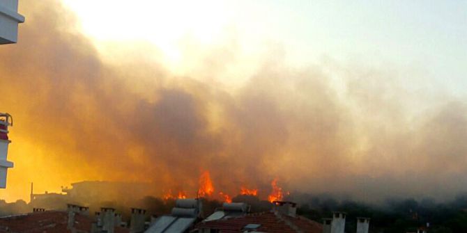 Ayvalık’ta Makilik Alanda Yangın