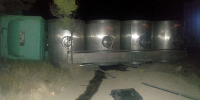 Süt Tankeri Üzerine Devrilen 15 Yaşındaki Genç Öldü