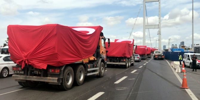 15 Temmuz’un Sembollerinden Kamyonlar, 15 Temmuz Şehitler Köprüsü’nden Geçti