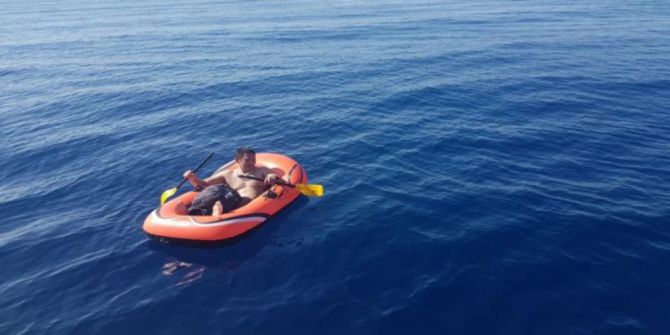 Tek Kişilik Lastik Botu Kürekleriyle Çekip Yunanistan’a Gitmeyi Hedefliyordu
