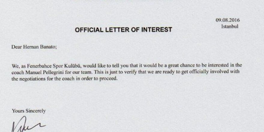 Fenerbahçe’den Pellegrini Açıklaması
