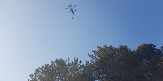Bursa’da 4 Helikopterle Müdahale Edilen Orman Yangını Kontrol Altına Alındı
