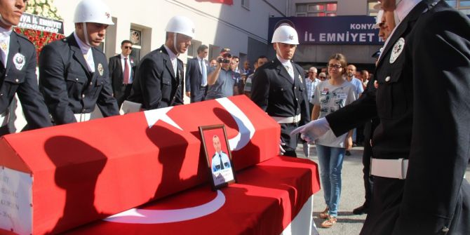 Şehit Polis Memuru İçin Konya Emniyet Müdürlüğünde Tören Düzenlendi