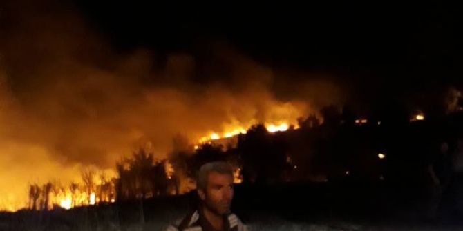 Pazarlar’da Ot Yangını Korkuttu