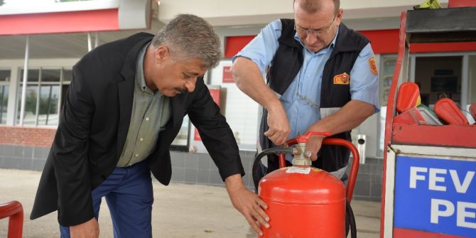 Bilecik Belediyesi İtfaiye Müdürlüğünden Benzin İstasyonu Denetimleri