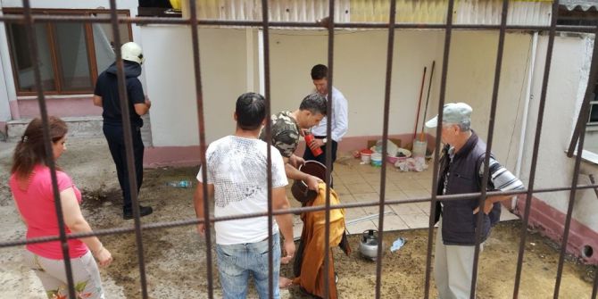 Bir Anda Alev Alan Tüp Korkuttu