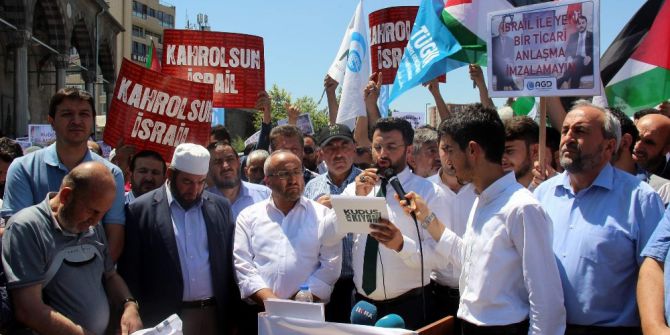 Kayseri’deki Kudüs Protestolarında İsrail Bayrağı Yaktılar