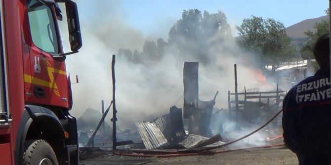 Yangında 2 Gecekondu Küle Döndü