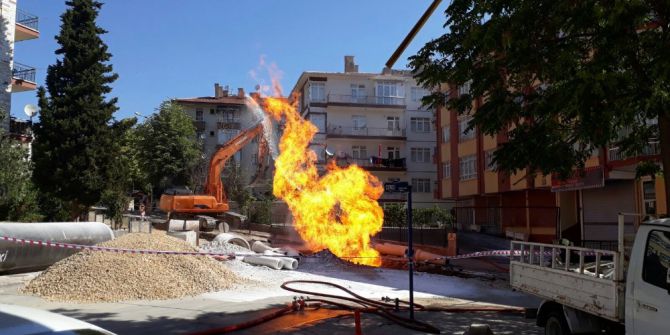 Başkent’te Doğalgaz Borusu Patladı