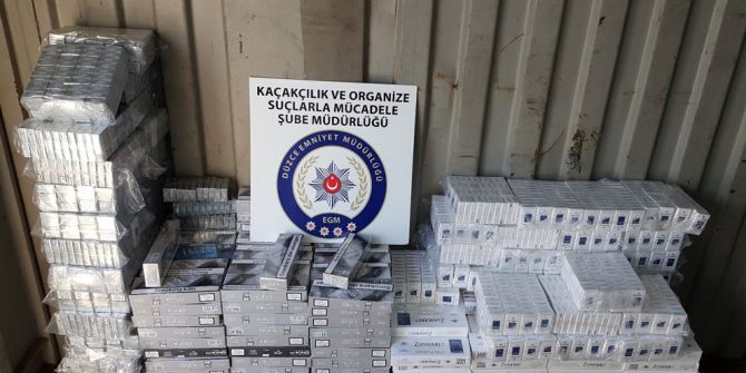 Düzce Polisi 6 Bin 760 Paket Kaçak Sigara Ele Geçirdi