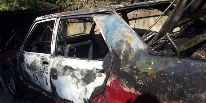 Sakarya’da Otomobil Alev Alev Yandı