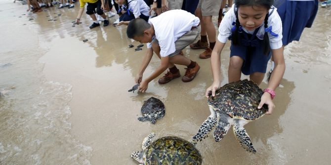 Tayland Kralı’nın Doğum Günü İçin Bin 66 Kaplumbağa Denize Bırakıldı