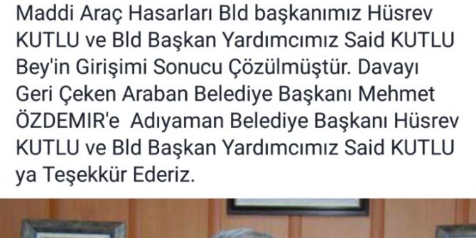 Taraftardan, Belediye Başkanı Kutlu’ya Teşekkür