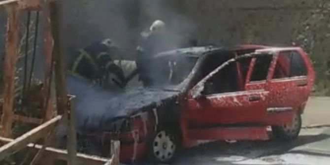 Kütahya’da Araç Yangını