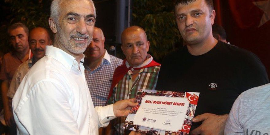 Demokrasi Kahramanlarına “Milli İrade Nöbeti Beratı” Verildi