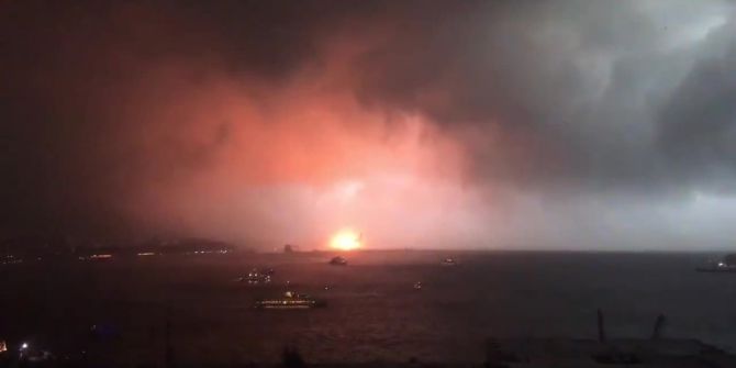 Haydarpaşa Garı’nda Varillerin Patlama Anı Kamerada