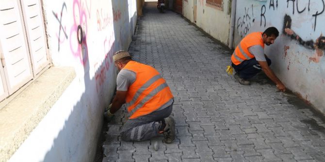 Kurtuluş Mahallesi’nde Parke Taşı Çalışmaları Başladı
