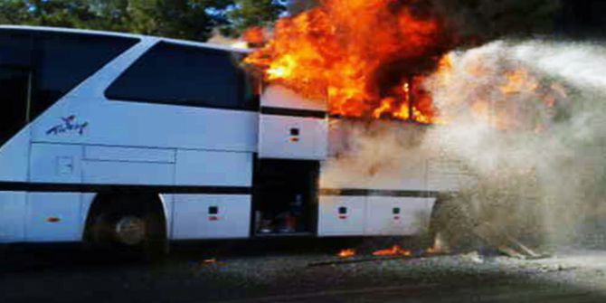 Tur Otobüsü Cayır Cayır Yandı