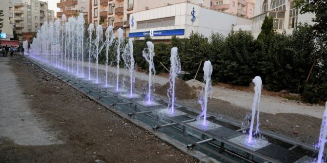 Sanat Sokağında Işıklı Fıskiyeli Kuru Havuz Çalışması