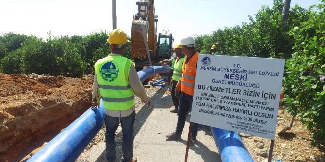 Erdemli’de İçmesuyu Şebeke Hattı Çalışması