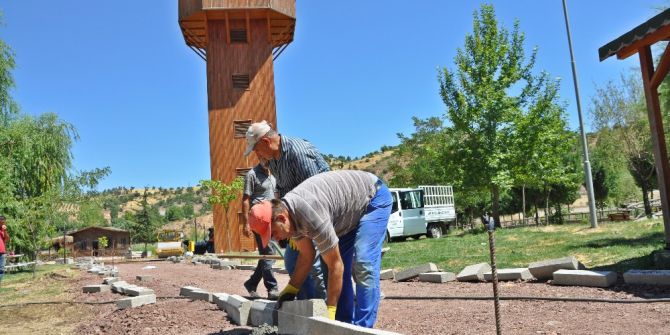 Doğa Parkında Kaldırım Çalışması