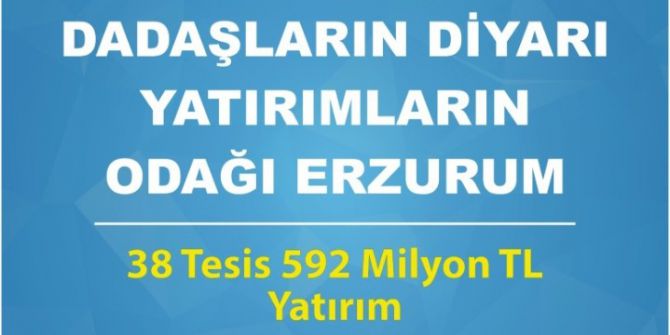 Erzurum’a 38 Tesis Kazandırılıyor