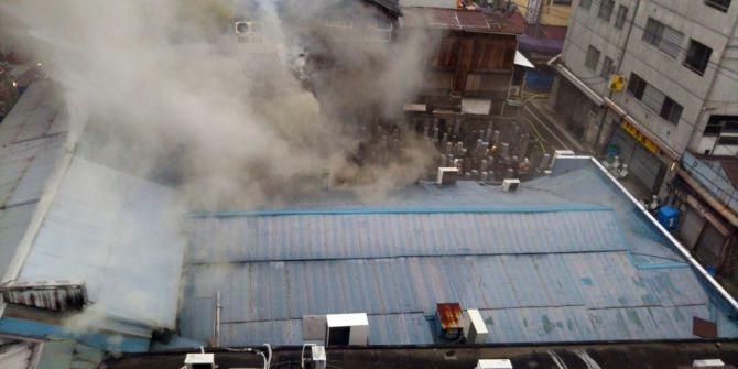 Japonya’da Ünlü Tsukiji Balık Pazarında Yangın