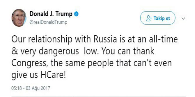 Abd Başkanı Trump: "Rusya Ve Abd İlişkileri Tüm Zamanların En Düşük Seviyesinde”