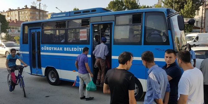 Güroymaklılar otobüse bedava biniyor