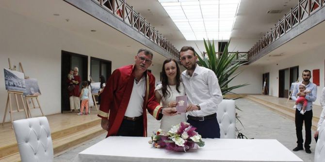 350 yıllık tarihi mekanda nikahlarını kıydılar