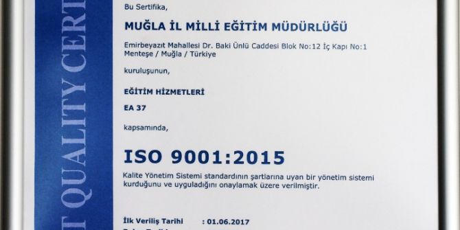 Türkiye’nin ilk İSO belgeli Milli Eğitimi