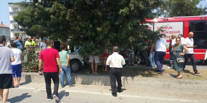 Samsun’da tır otomobile çarptı: 4 yaralı