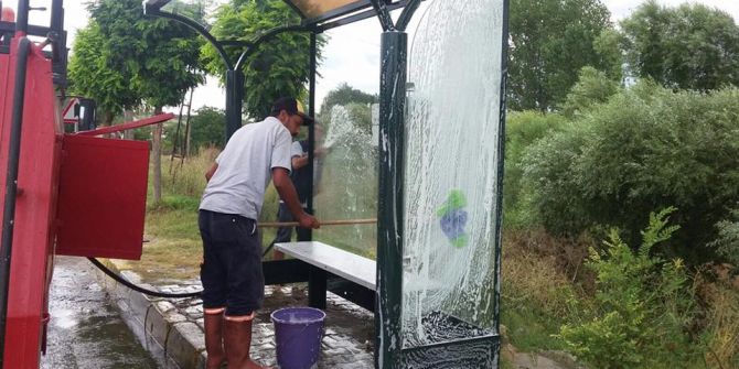 Duraklarda temizlik çalışmaları