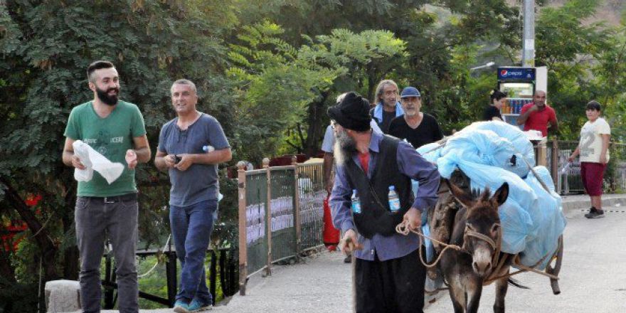 Çevre Kirliliğine Eşeklerle Dikkat Çektiler