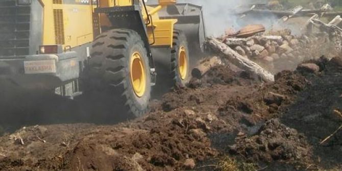 Şenkaya mezrasında çıkan yangın kontrol altına alındı