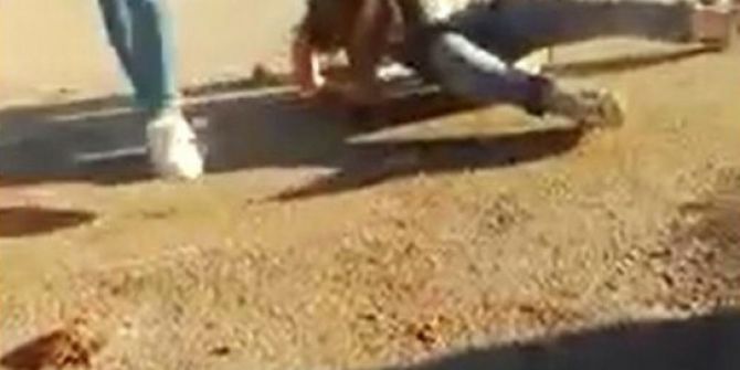 Lise öğrencilerinin dehşete düşüren kavgası