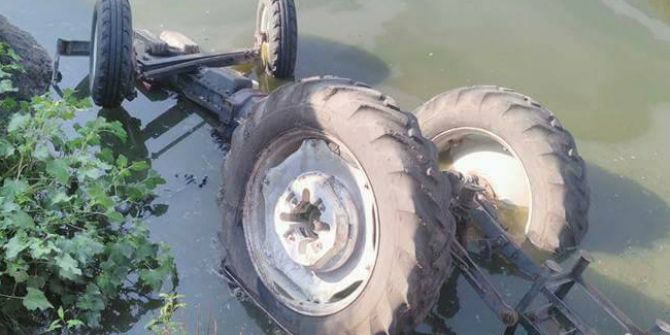 Traktör su kanalına düştü: 1 ölü