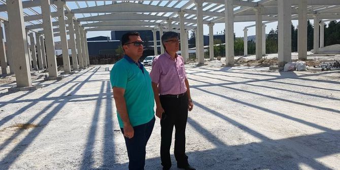 Bozüyük Belediye Başkanı Fatih Bakıcı kapalı pazar inşaatında