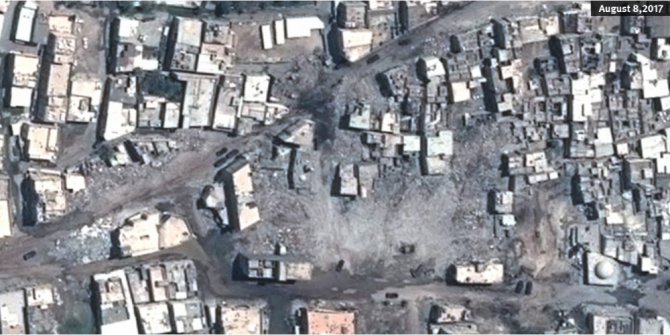 Kuşatma altındaki Avamiye’deki tahribat havadan görüntülendi