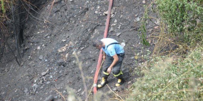 Çalılık alanda çıkan yangın söndürüldü