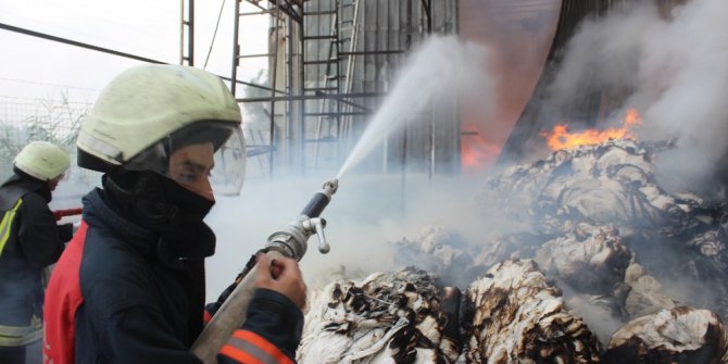 Palet yakıtı üreten fabrikada korkutan yangın