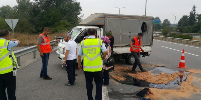 Kaza TEM otoyolunu kapattı