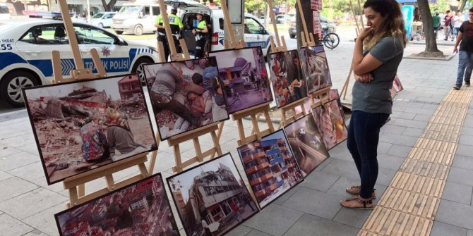 Eşini ve oğlunu kaybettiği depremi unutturmamak için her yıl sergi açıyor