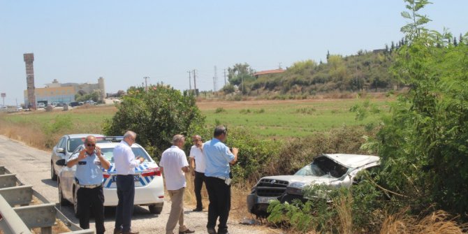 Kontrolden çıkan araç şarampole yuvarlandı: 1 yaralı