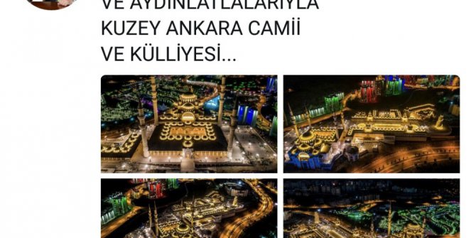 Melih Gökçek’ten "Kuzey Ankara Camii ve Külliyesi" paylaşımı
